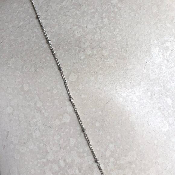 Classic Timeless Silver Plated Small Beads Cubic Zirconia Bar Pendant Necklace - Picture 8 of 15